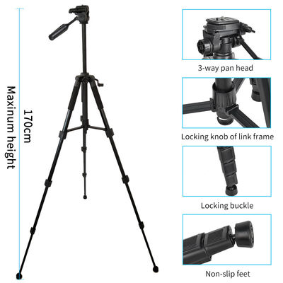 Telescoping Laser Level Tripod Stand With 1/4&quot; 5/8&quot; Screw Mount Height