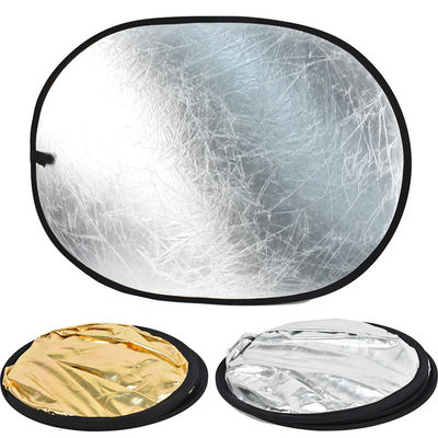 Portable Collapsible Photography Reflector 90x120cm Gold Silver For Photo Studio