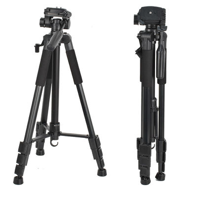 1.7M Max height Camera Tripod With Travel Bag 3 Way Head