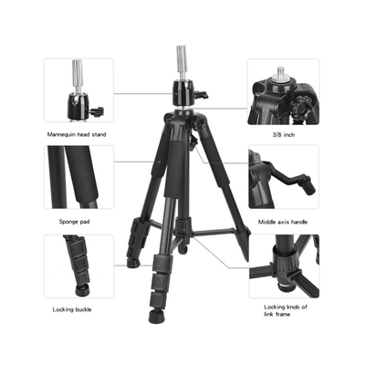 Aluminium Alloy Wig Stand Tripod Adjustable For Hairdressing